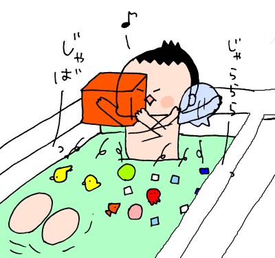 遊ぶ・遊ぶ・ひたすら遊ぶ！３兄妹のお風呂遊びはとにかく激しい～！　ハナペコ絵日記＜17＞の画像5