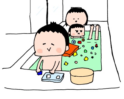 遊ぶ・遊ぶ・ひたすら遊ぶ！３兄妹のお風呂遊びはとにかく激しい～！　ハナペコ絵日記＜17＞の画像6