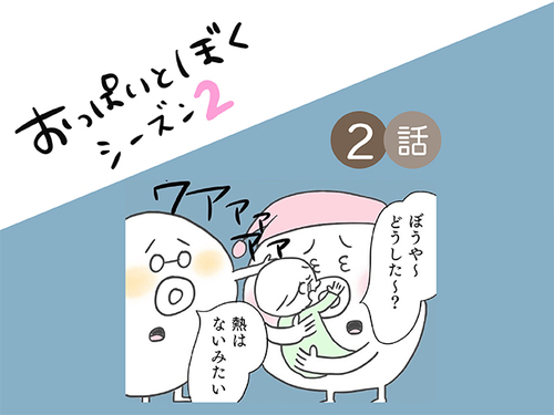 何をやっても泣き止まない。どうして…？／おっぱいとぼく２【２話】のタイトル画像