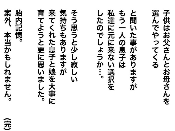 お腹の中に一緒にいた、もう1人のきょうだいを覚えてる？と聞いてみたら…の画像47