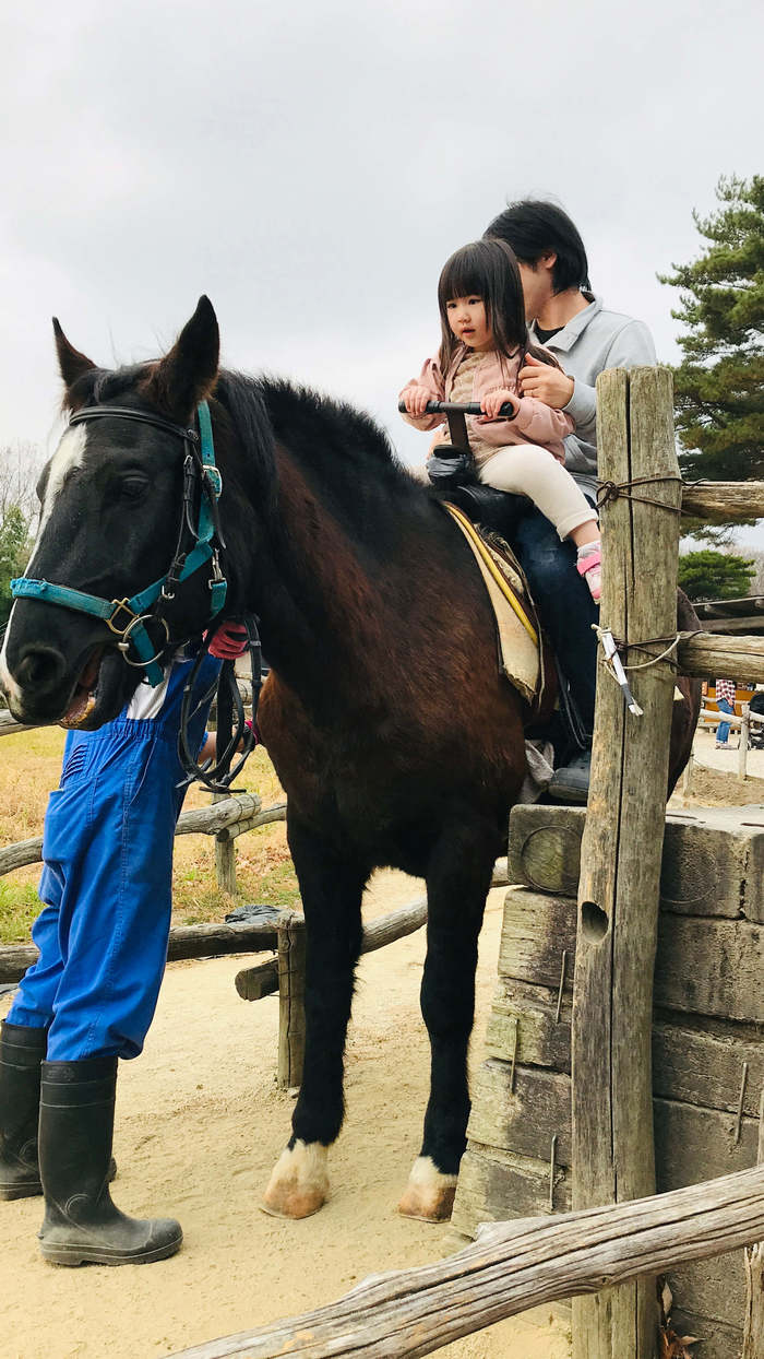 頑張れ…！動物が苦手な娘が、踏み出した１歩。その表情が尊い＜第1回フォトコンテストNO.１２１＞の画像1