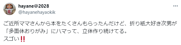 折り紙好きの次男がスゴい！ご近所のママさんからもらった本がきっかけでの画像1